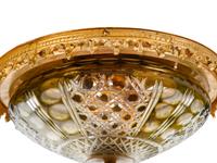 A Pair of Brass and Cut Glass Plafonniers