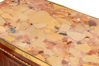 A Pair of Baltic Neoclassical Gilt Bronze Mounted Mahogany Marble-Top Side Cabinets