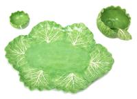 Three Pieces of Dodie Thayer Lettuce Ware Length of first 14 inches. — 20TH CENTURY