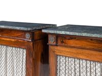 A Pair of Regency Style Indian Rosewood Marble-Top Cabinets