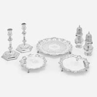 A Group of English Sterling Silver Tablewares various makers and dates