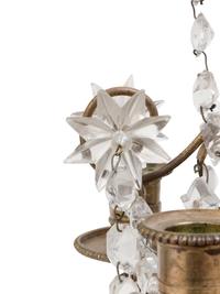 A Pair of French Gilt Bronze and Glass Four-Light Candelabra