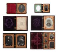 [EARLY PHOTOGRAPHY]. 6 Union cases, many containing portraits, incl. Capture of Major Andre .