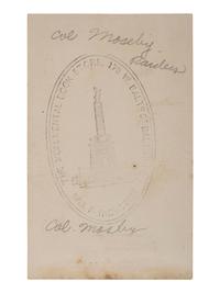 [MOSBY, JOHN S. (1833-1916)]. CDV of Colonel Mosby. Baltimore seller's stamp on verso.