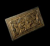 An Ordos Gilt-Bronze Plaque with Mythological Creatures