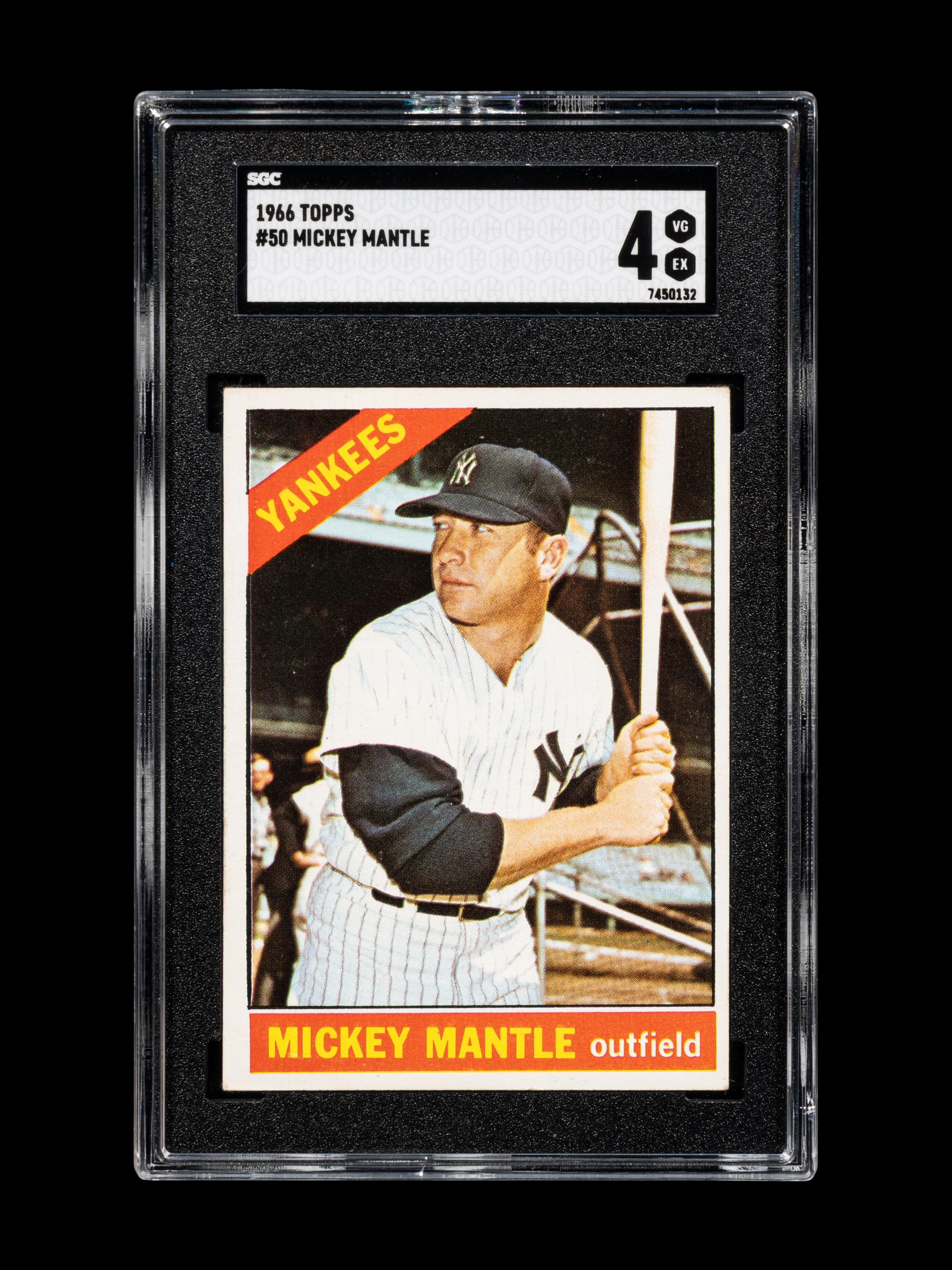 A 1966 Topps Mickey Mantle Baseball Card No. 50 (SGC 4 VG/EX)