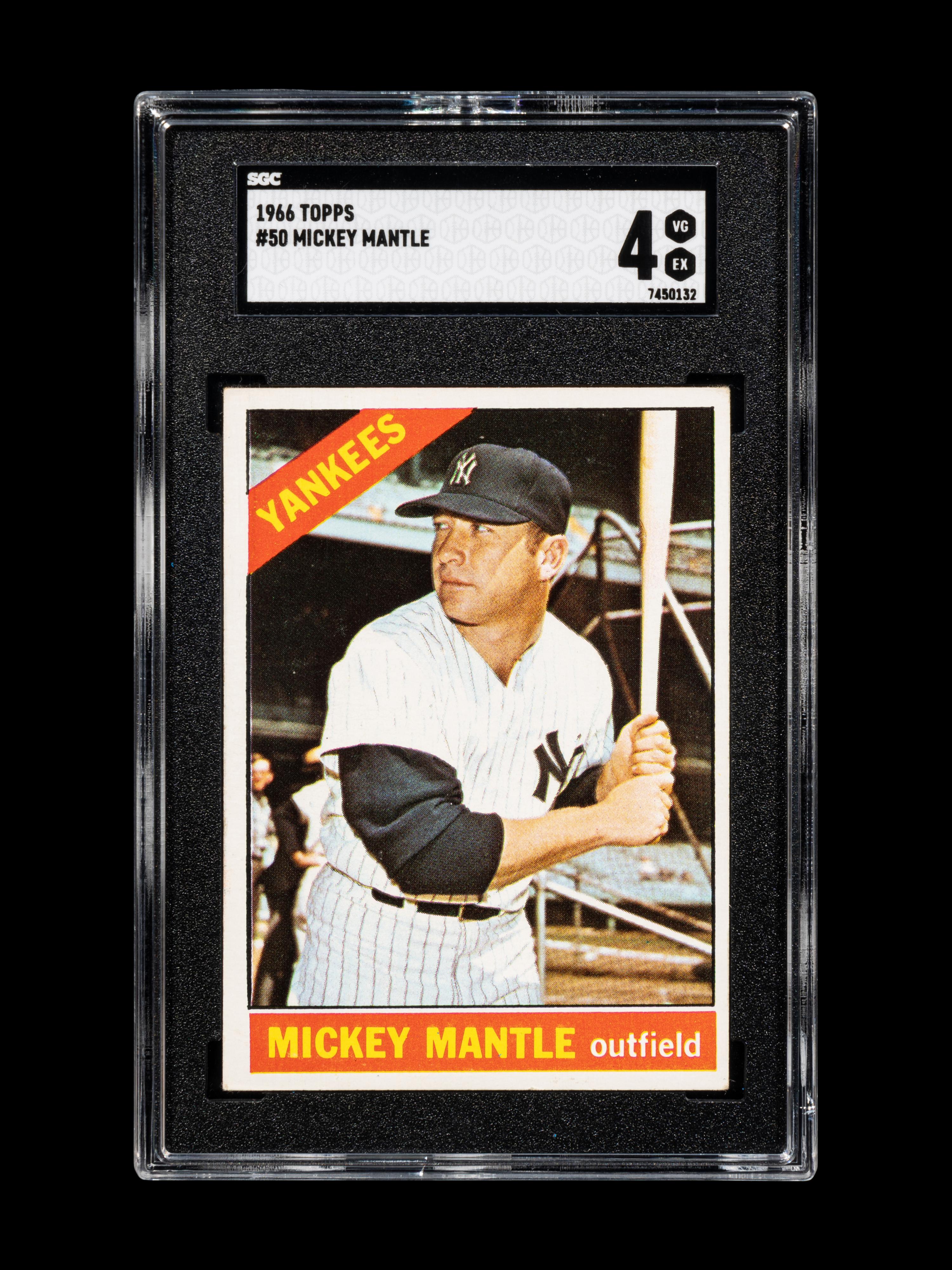 A 1966 Topps Mickey Mantle Baseball Card No. 50 (SGC 4 VG/EX)