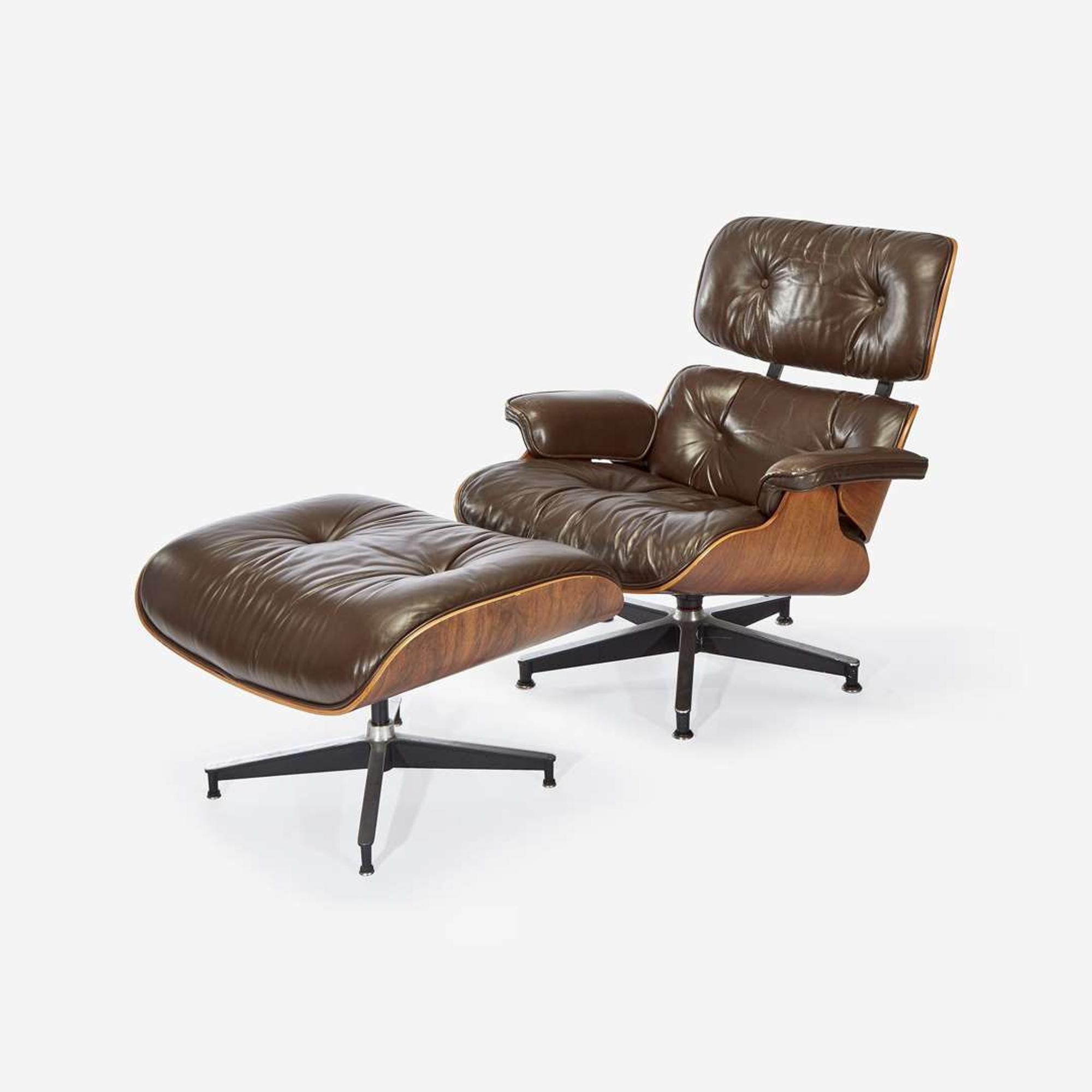 Charles Eames (American, 1907-1978) & Ray Eames (American, 1912-1988) Lounge Chair, Model #670, and Ottoman, Model #671, Herman Miller, USA, designed 1956, this example 1978*