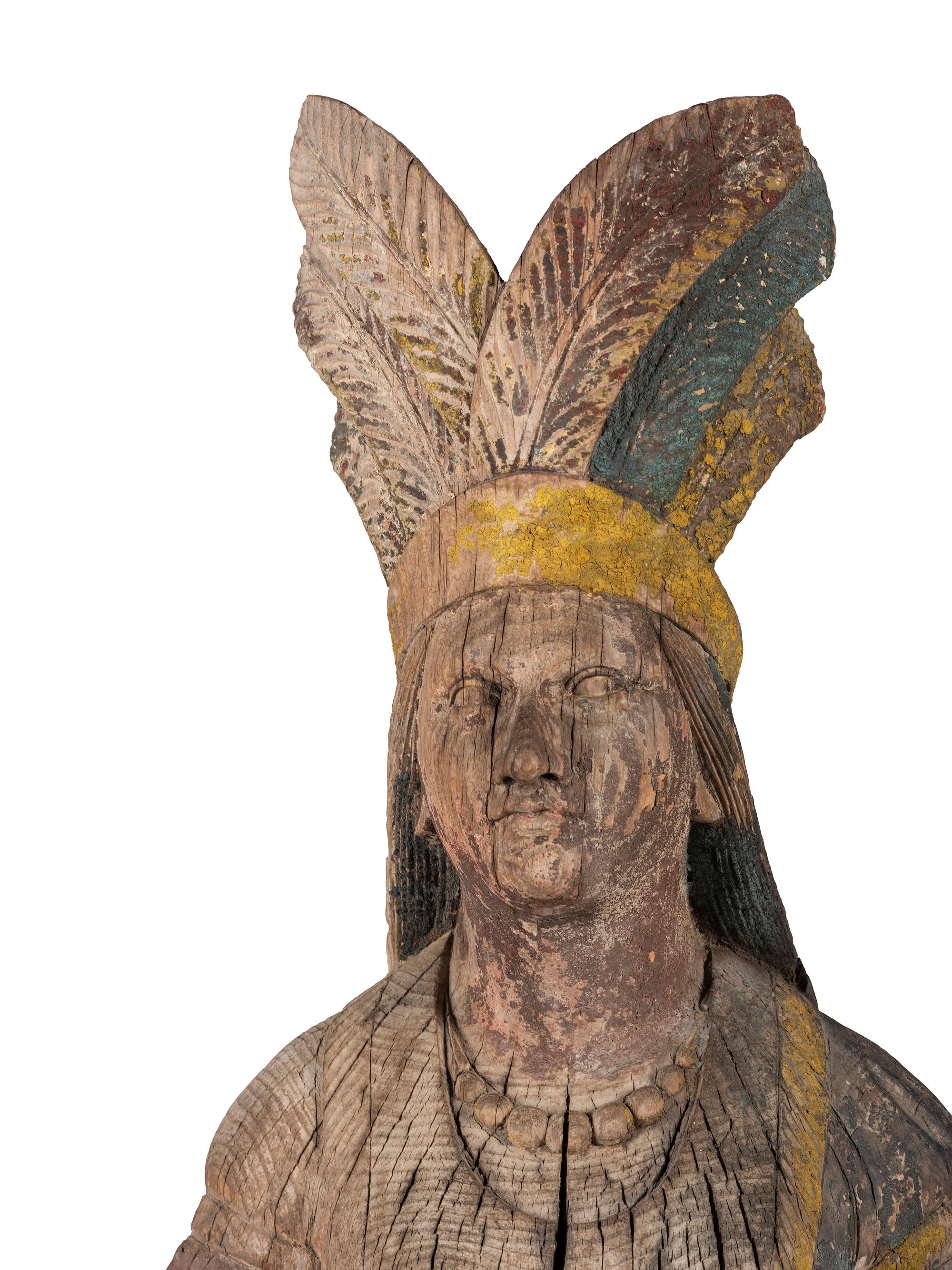 An American Carved and Painted Pine Tobacco Store Figure