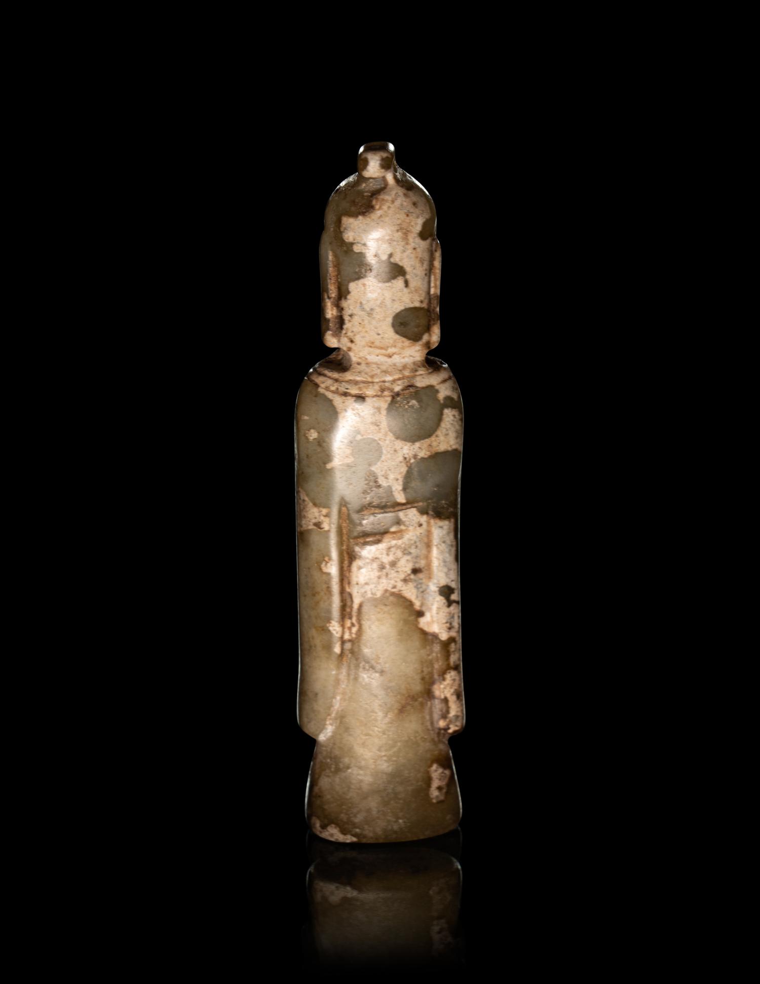 Three Chinese Carved Jade Figures