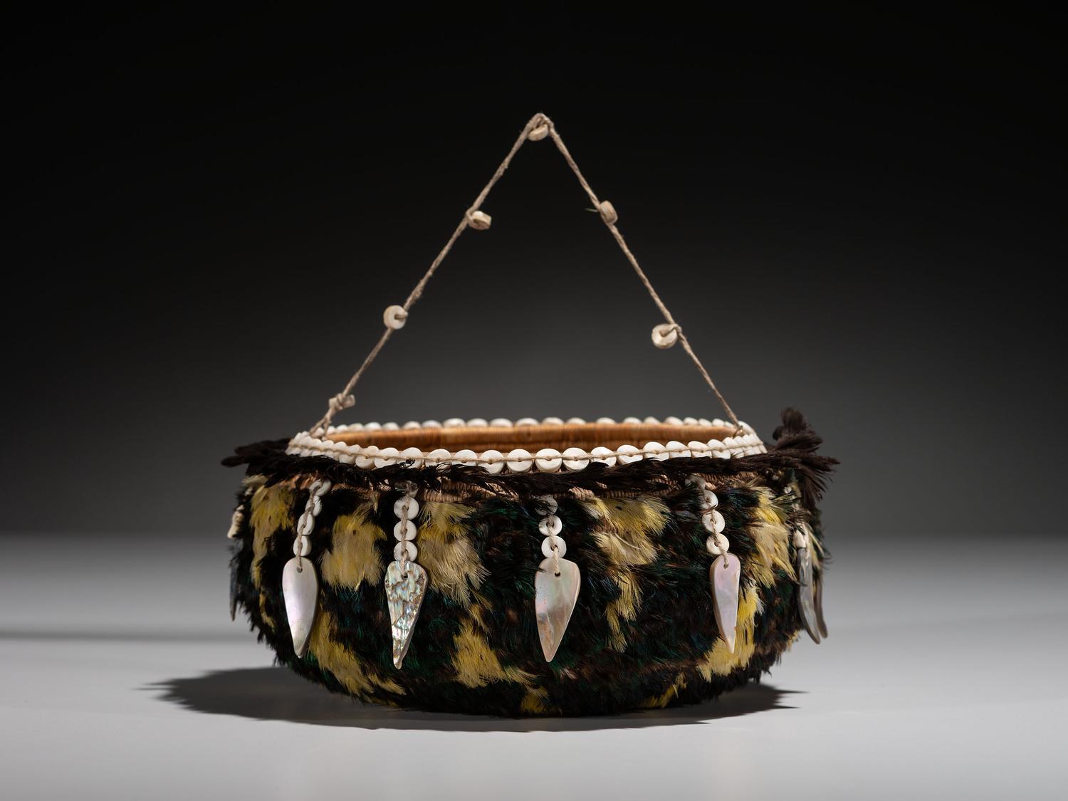 Pomo Gift Basket, with Abalone Shell Drops