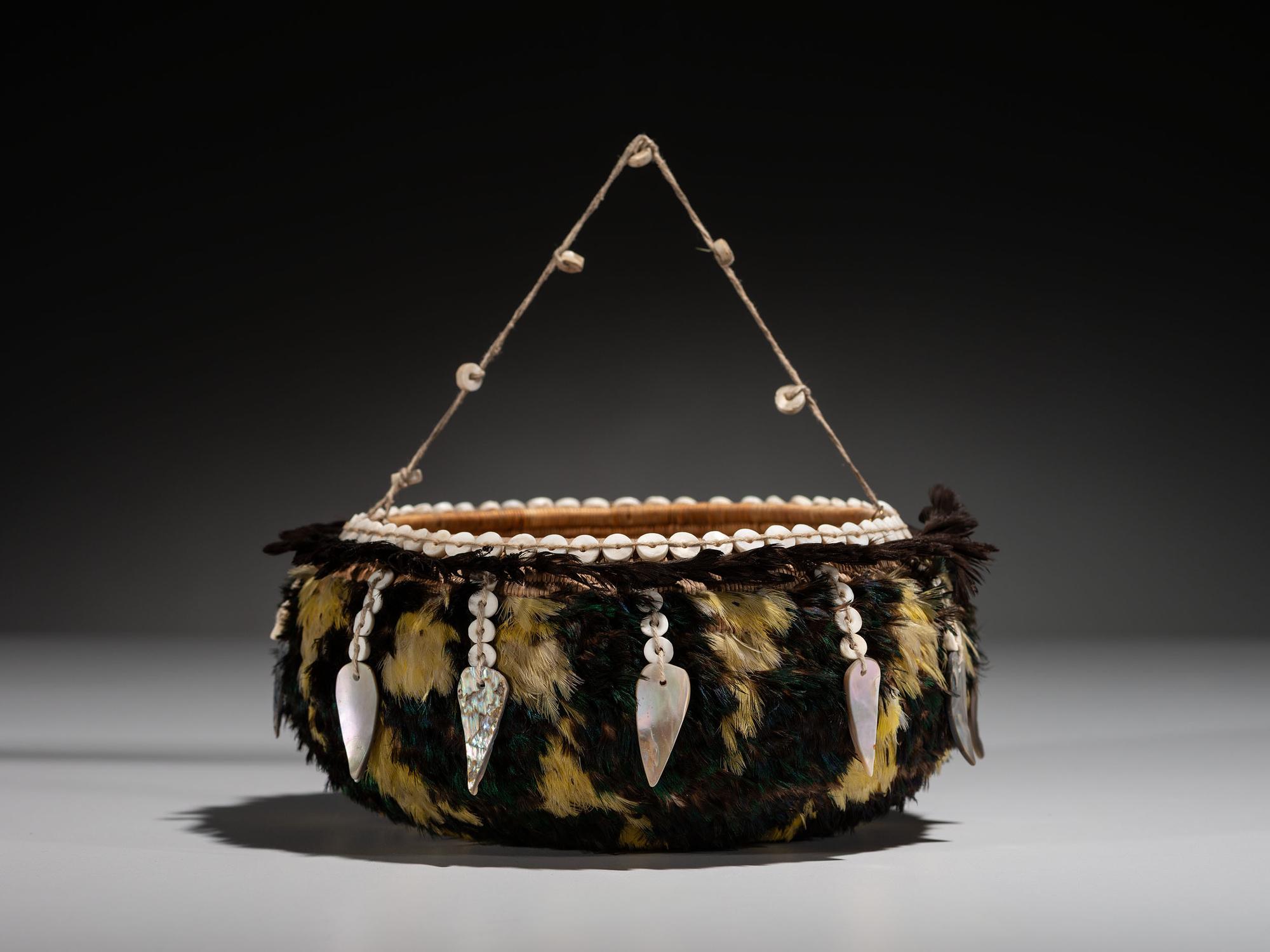 Pomo Gift Basket, with Abalone Shell Drops