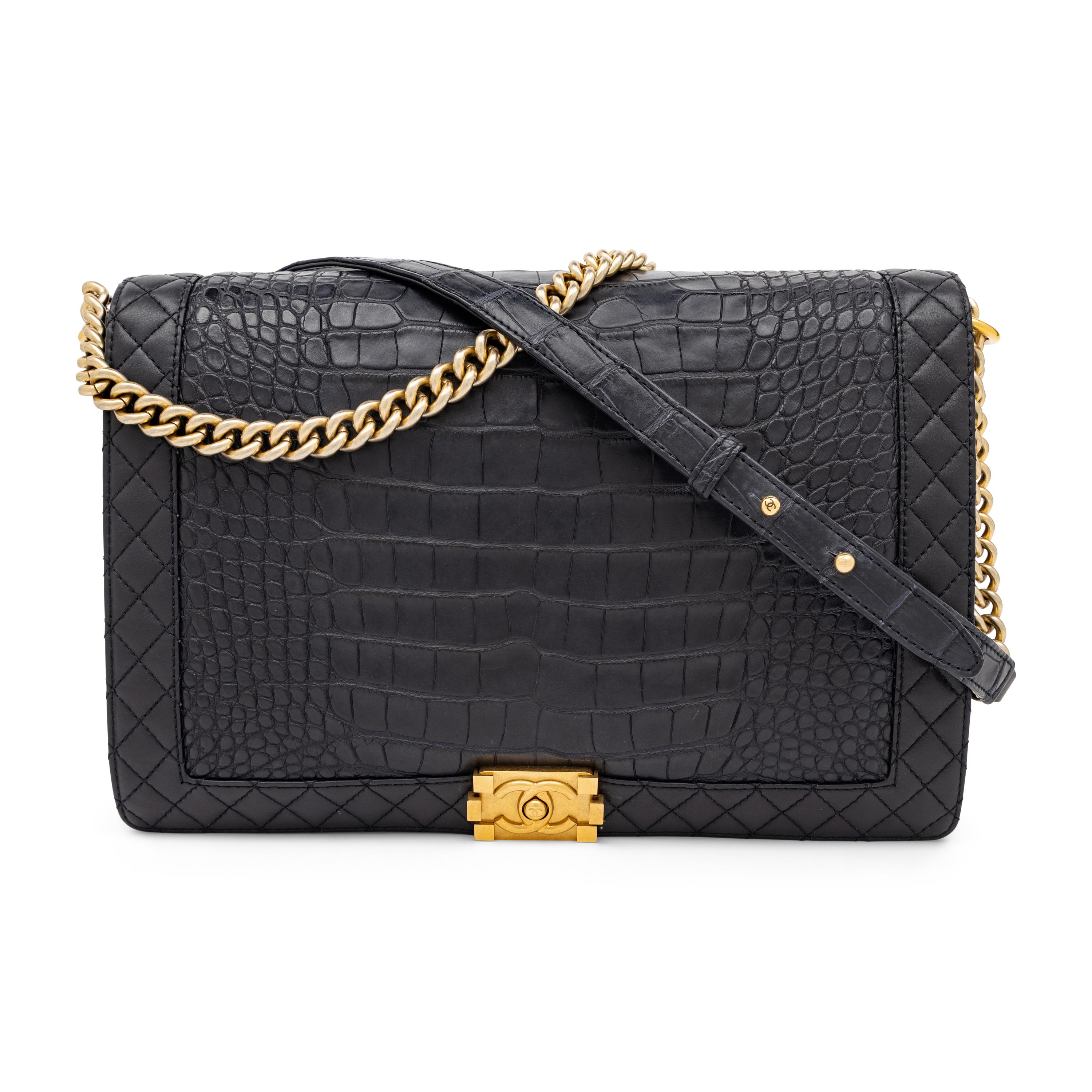 Chanel, XL Boy Bag in Navy Alligator