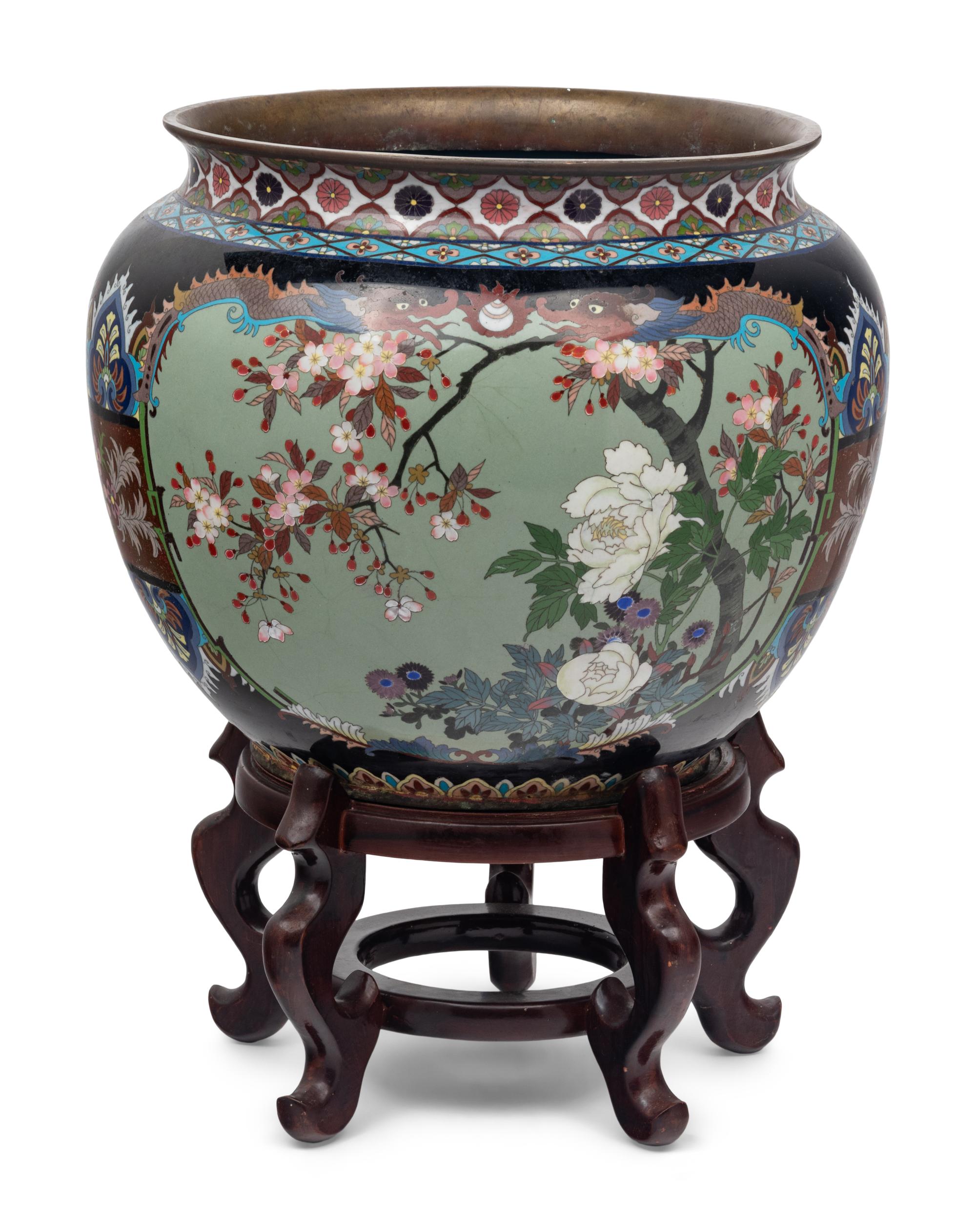 A Large Cloisonné Jardinière