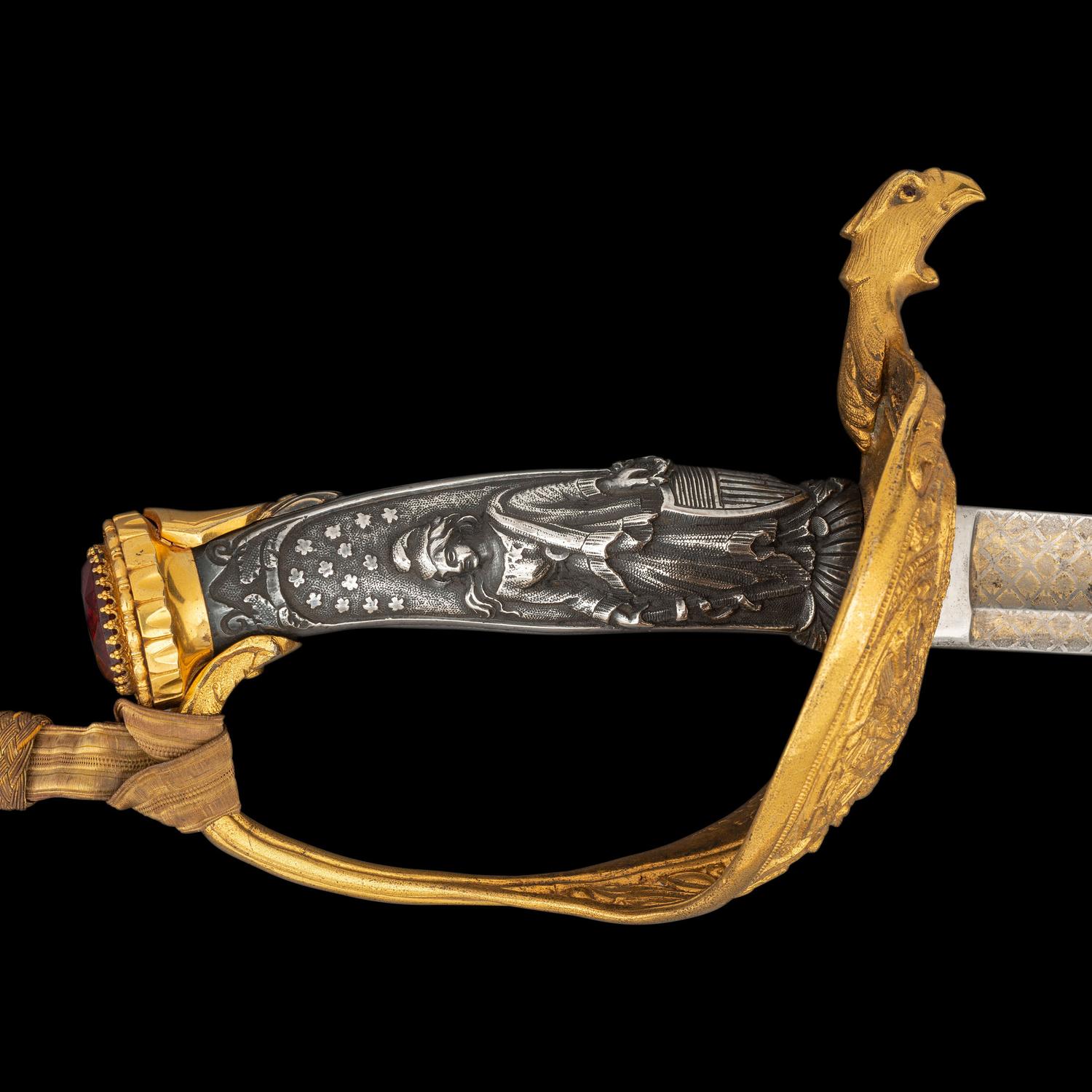 Presentation Grade Imported Staff & Field Officer's Saber Inscribed to Lt. Colonel (General) George Ward - Killed at Gettysburg