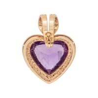 AMETHYST AND DIAMOND HEART PENDANT