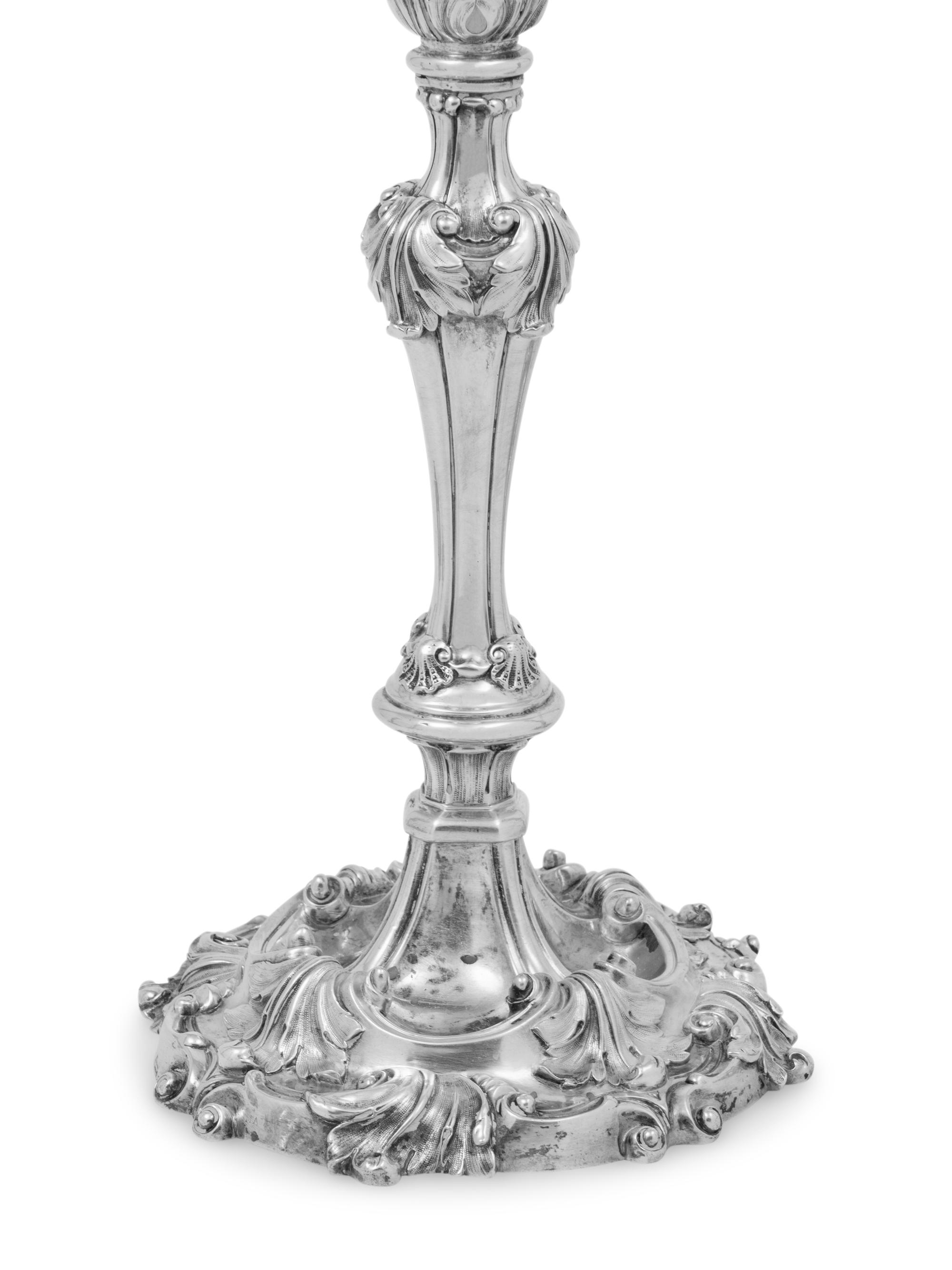 A Set of Four George IV Silver Candlesticks