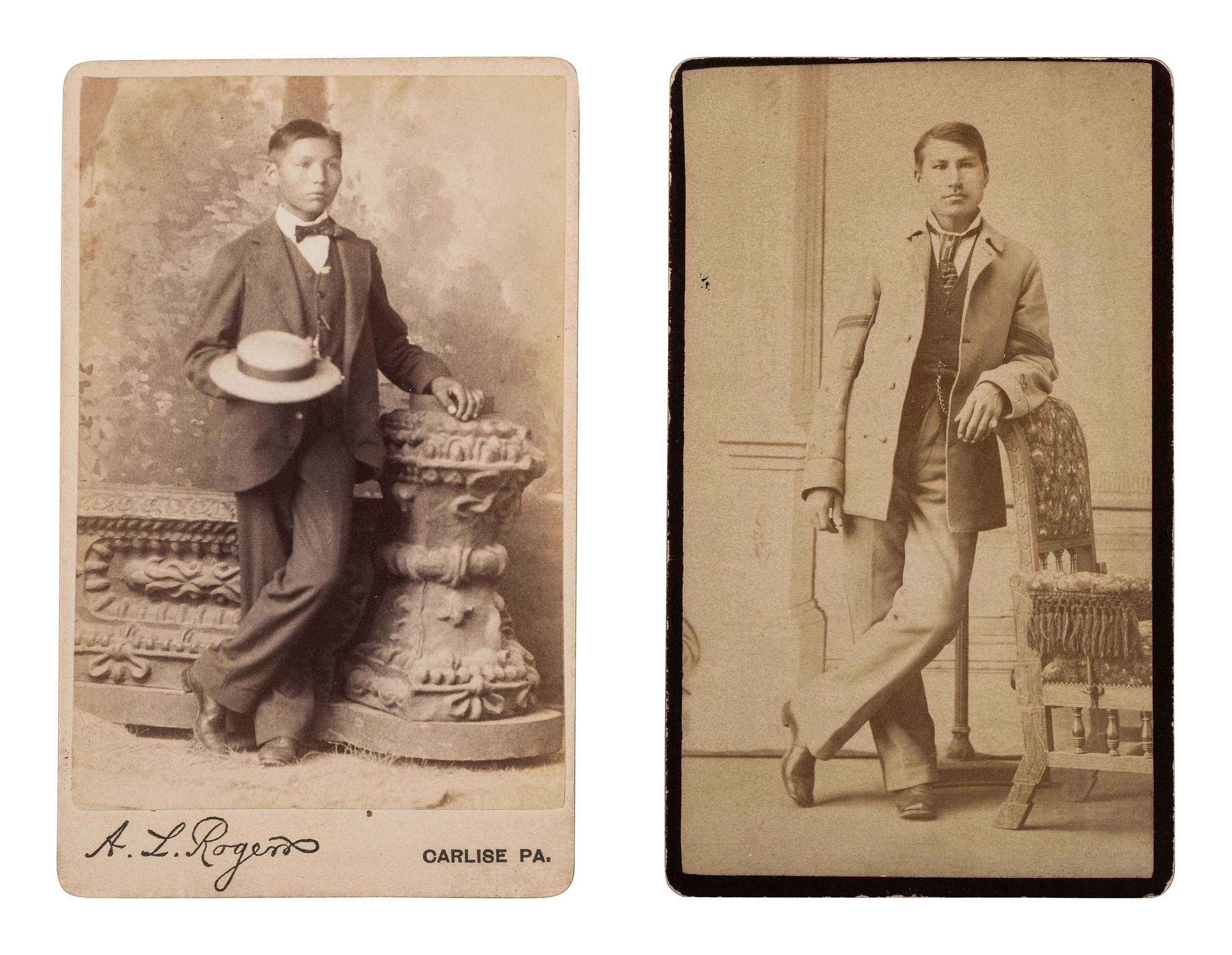 [NATIVE AMERICANS]. ROGERS, A.L., photographer. CDV of a Carlisle student. Carlisle, PA: ca 1885.