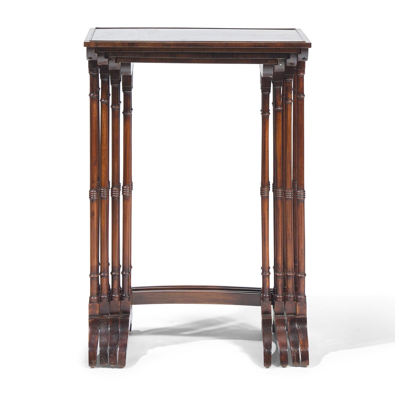 A Set of Regency Rosewood Quartetto Nesting Tables
