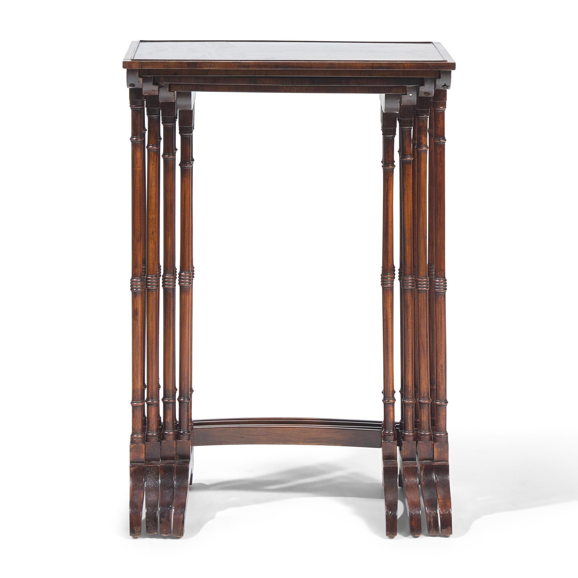 A Set of Regency Rosewood Quartetto Nesting Tables