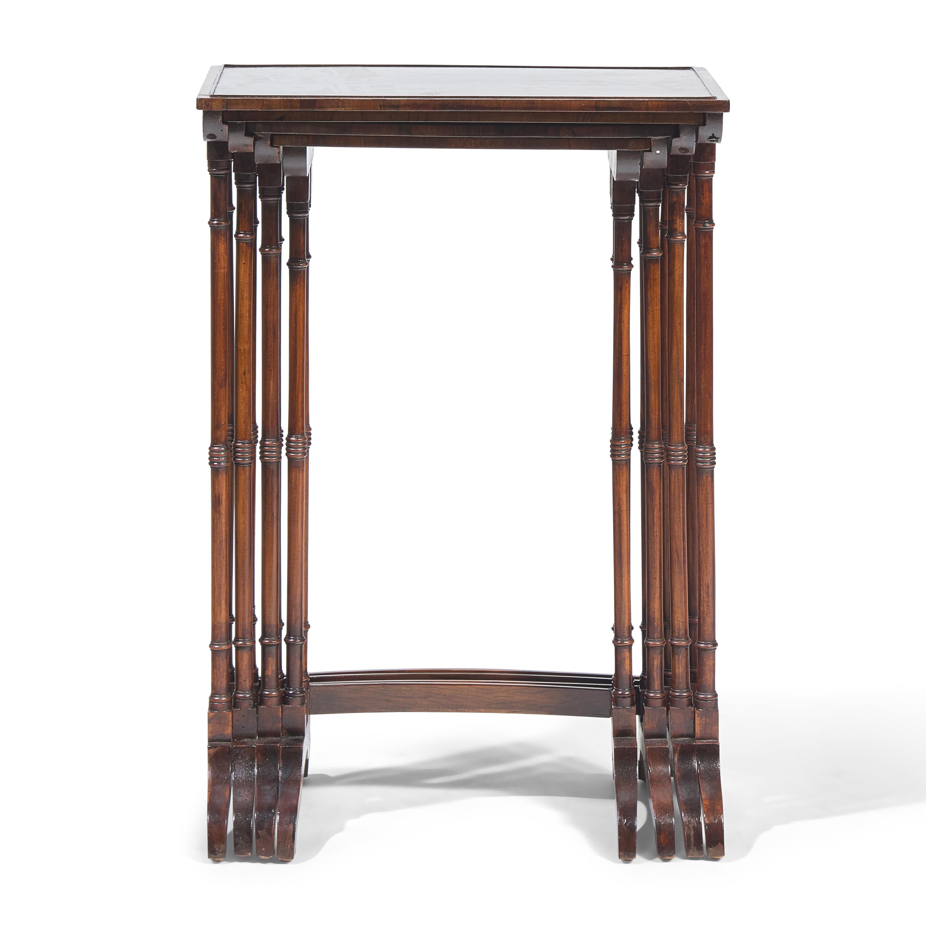 A Set of Regency Rosewood Quartetto Nesting Tables