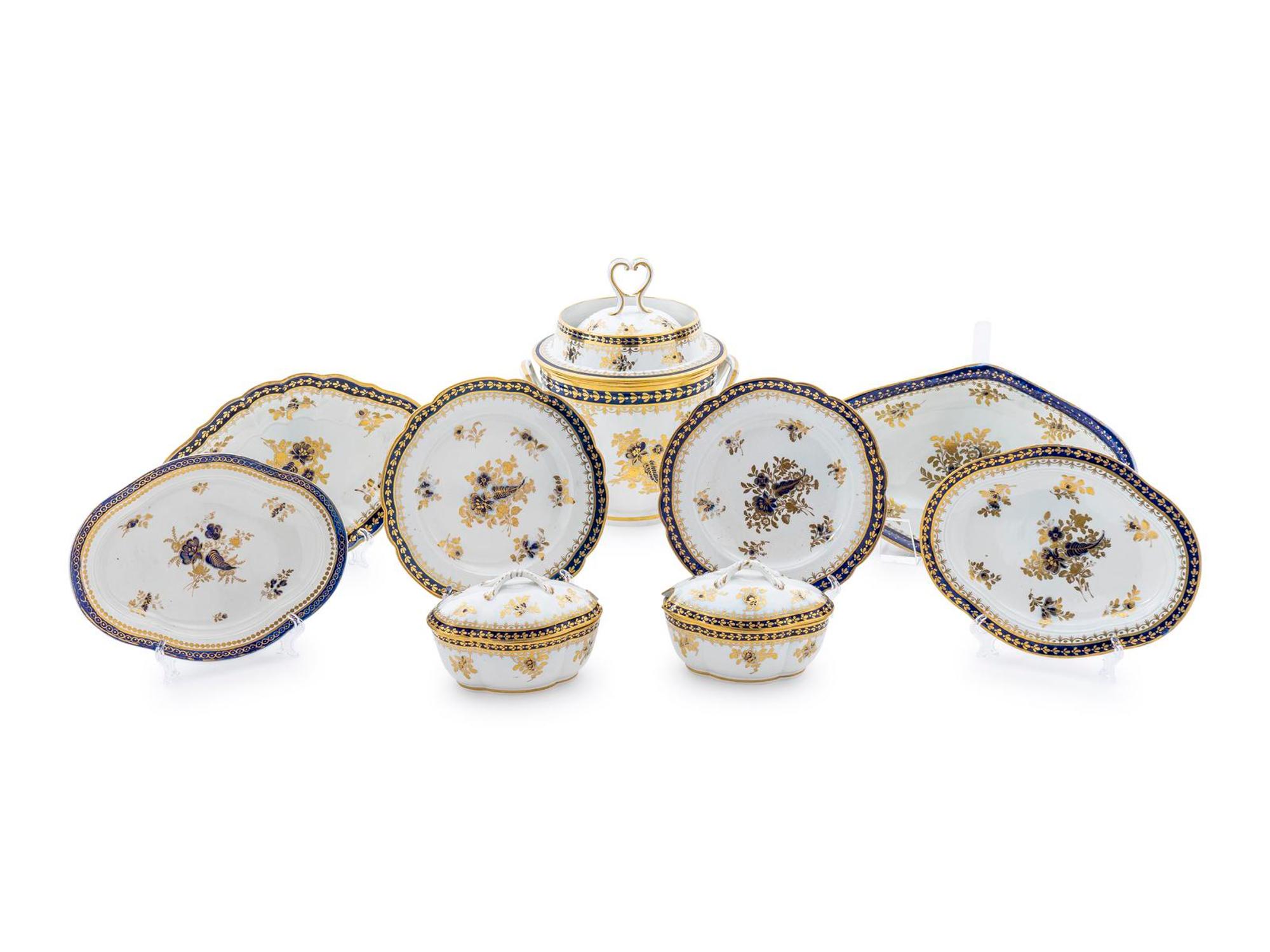 A Caughley Porcelain Partial Dinner Service — C. 1790