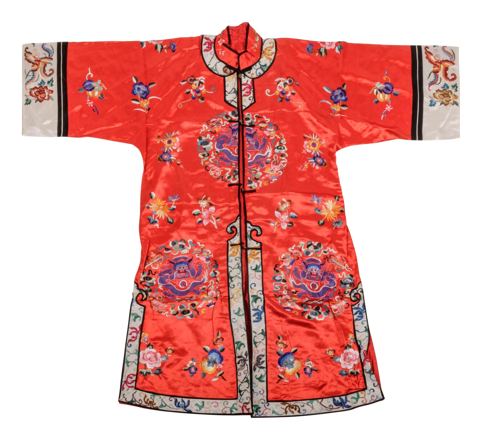 Three Chinese Embroidered Silk Ladies' Jackets