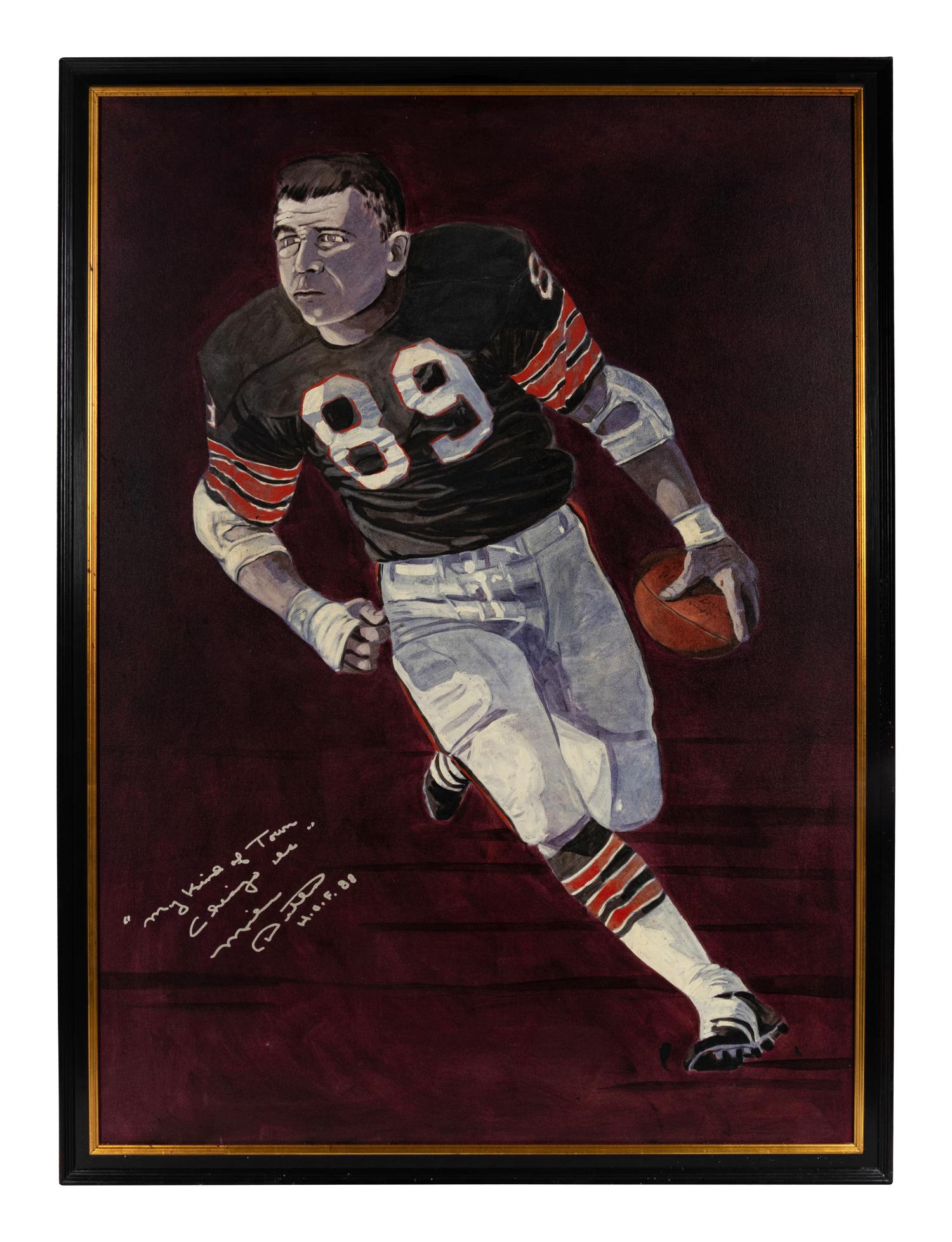 A Large Mike Ditka Signed Autograph Painting Formerly Displayed at Mike Ditka's Restaurant