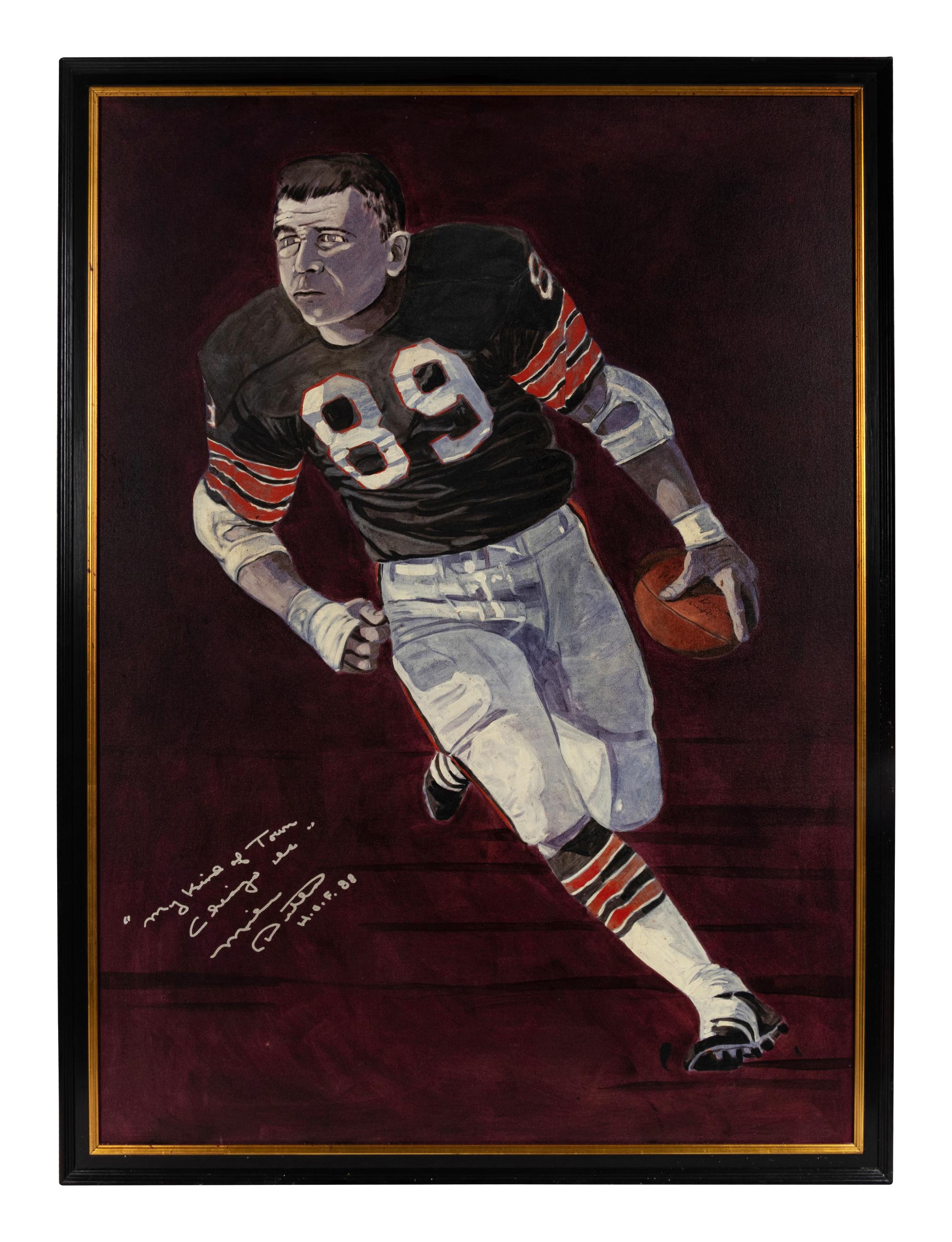 A Large Mike Ditka Signed Autograph Painting Formerly Displayed at Mike Ditka's Restaurant