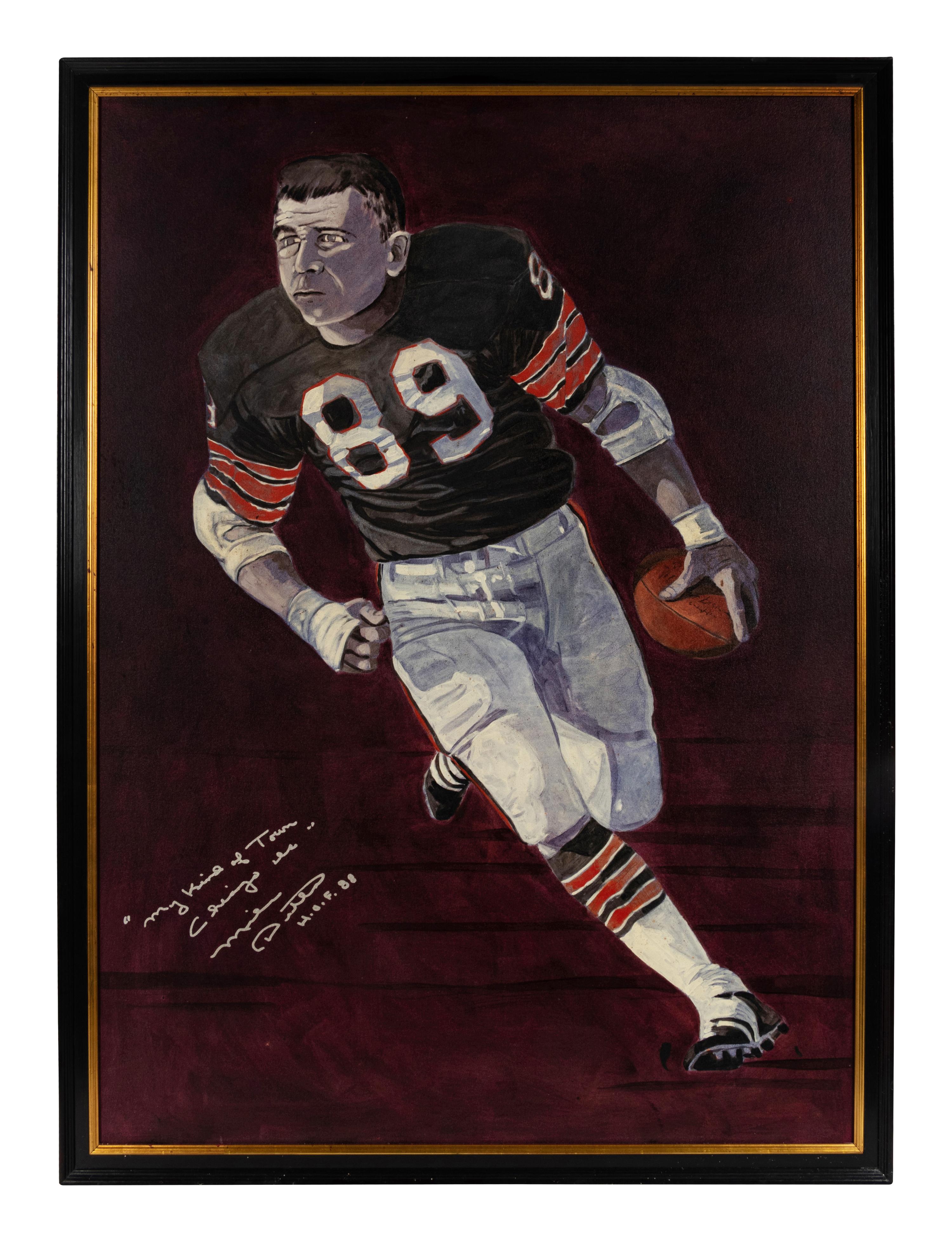 A Large Mike Ditka Signed Autograph Painting Formerly Displayed at Mike Ditka's Restaurant