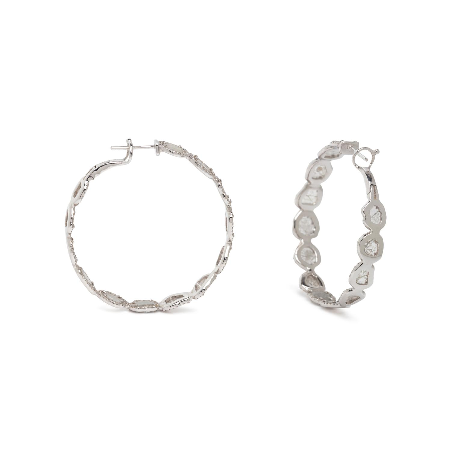 DIAMOND SLICE HOOP EARRINGS