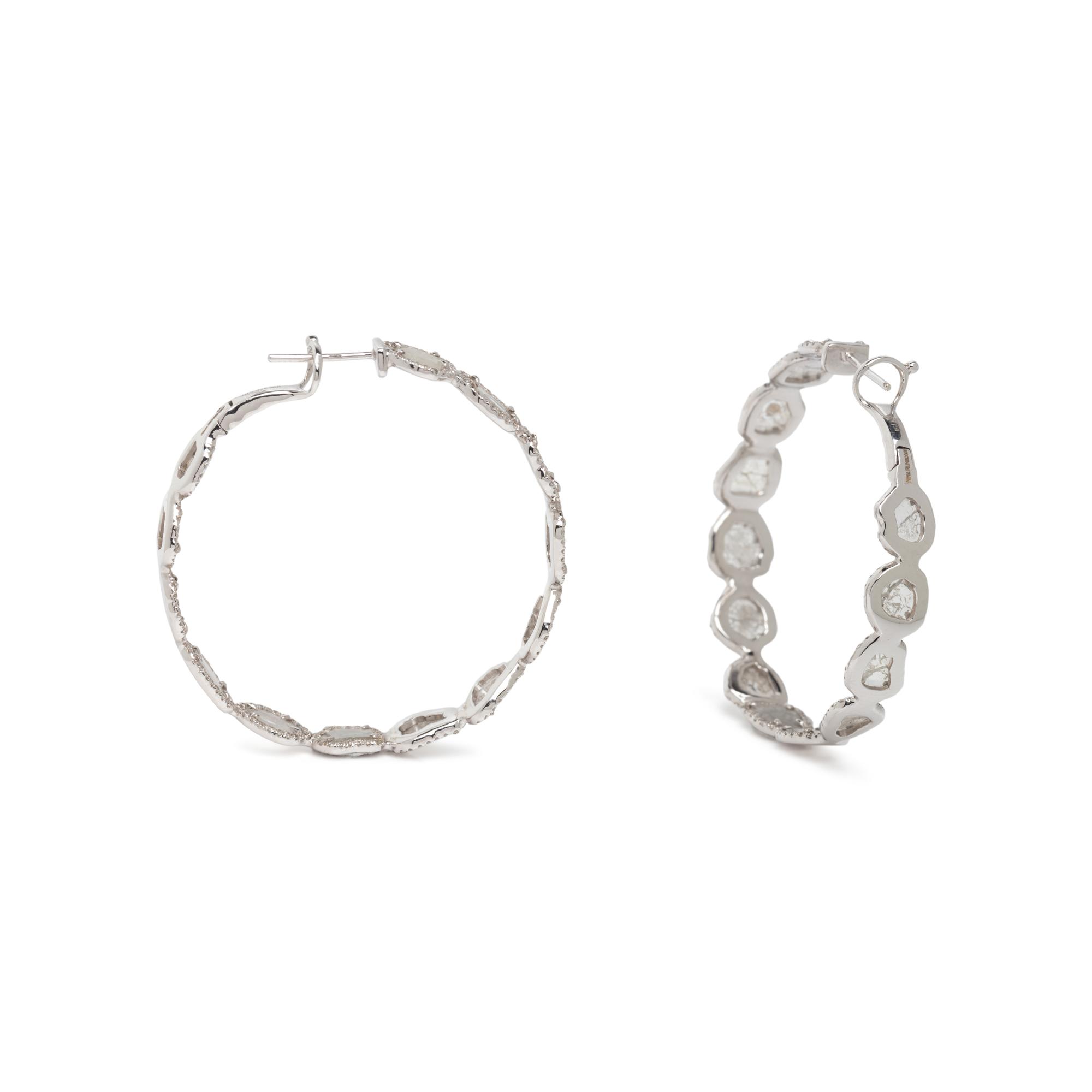 DIAMOND SLICE HOOP EARRINGS