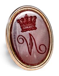 An English Gold and Agate-Mounted Hand Seal