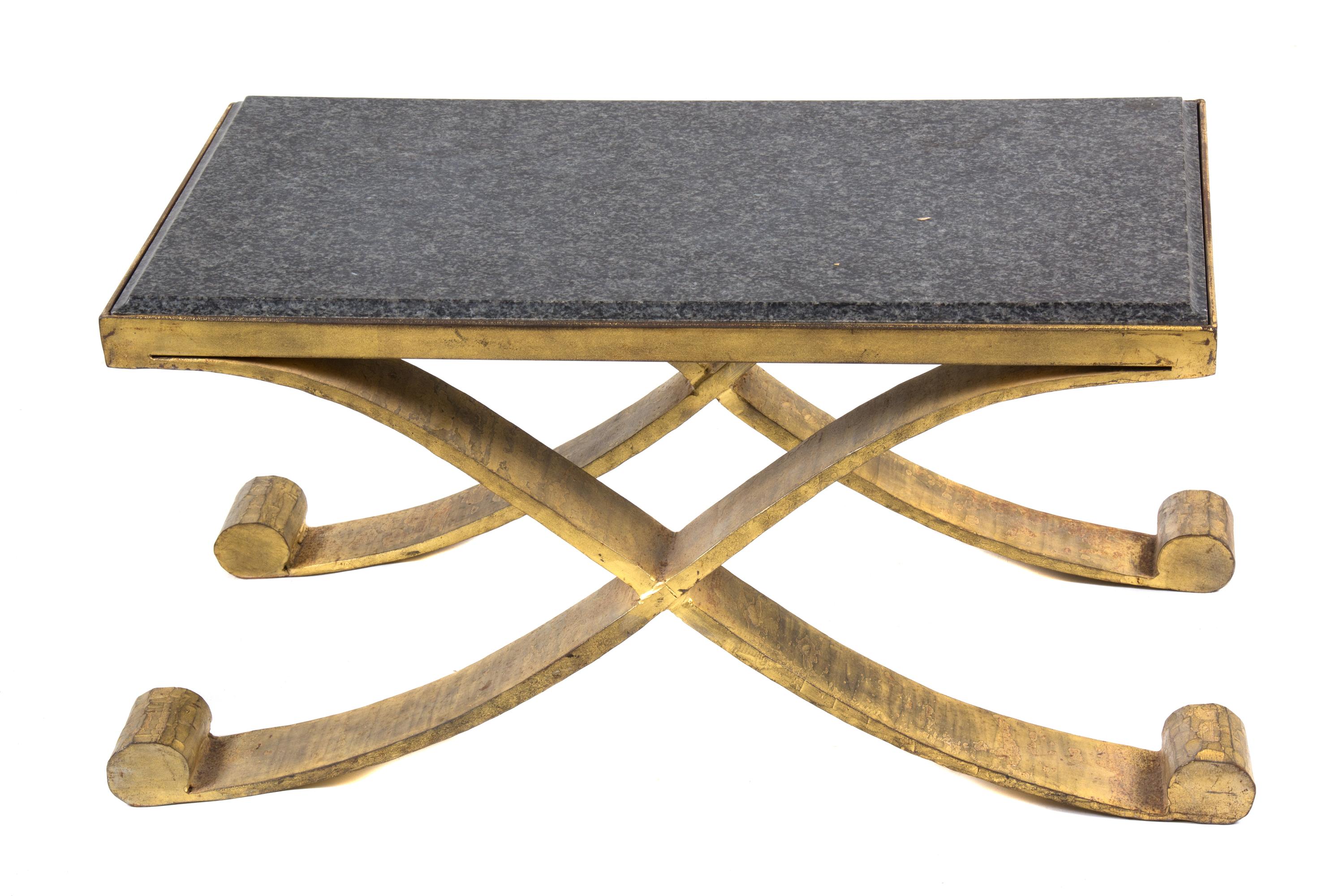 A Pair of Neoclassical Style Marble-Top Gilt Bronze Low Occasional Tables Height 13 1/2 x width 26 1/2 x depth 17 inches. — 20TH CENTURY