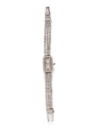 ART DECO, PLATINUM AND DIAMOND WATCH