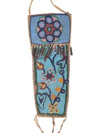 Great Lakes Beaded Hide Knife Sheath, with Floral Design