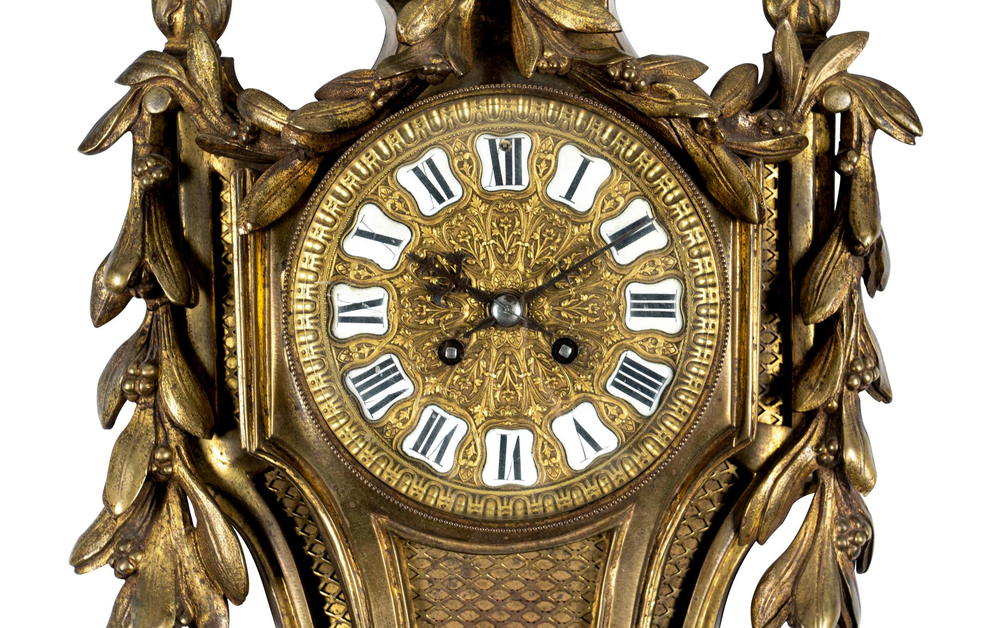 A French Gilt Bronze Cartel Clock