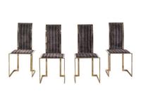 A Set of Four Brass Dining Chairs