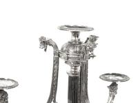 A Pair of English Silver-Plate Four-Light Candelabra
