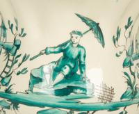 A Pair of French Green Chinoiserie Faience Tulipieres — 19TH CENTURY