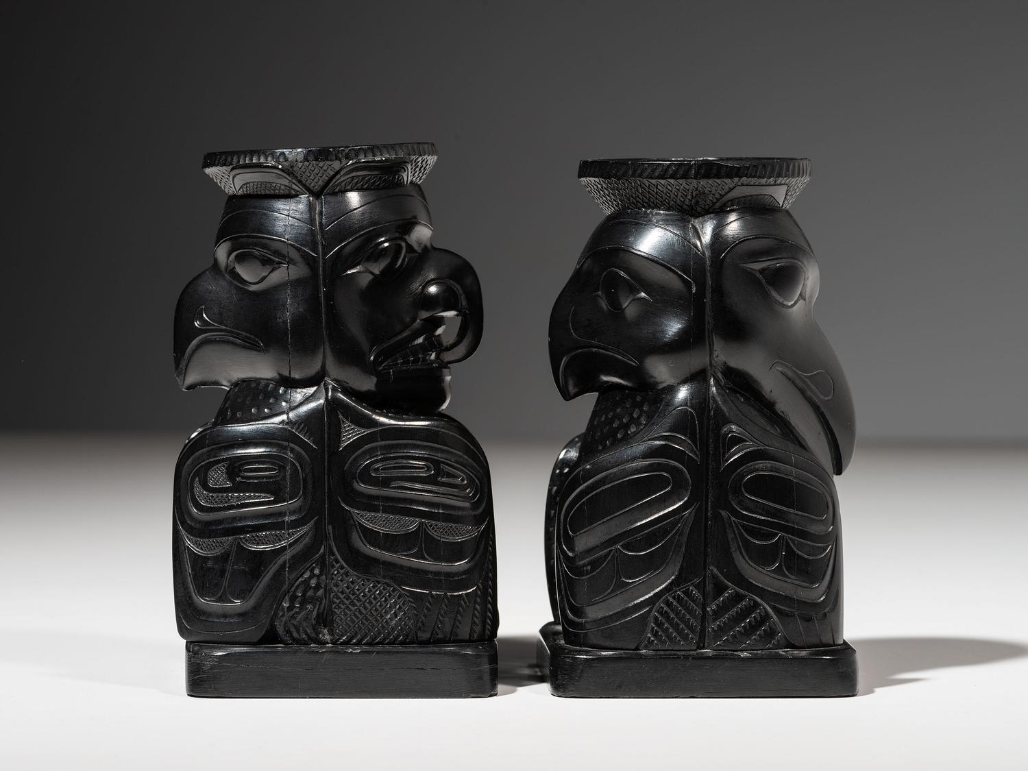 Haida Argillite Candlestick Holders