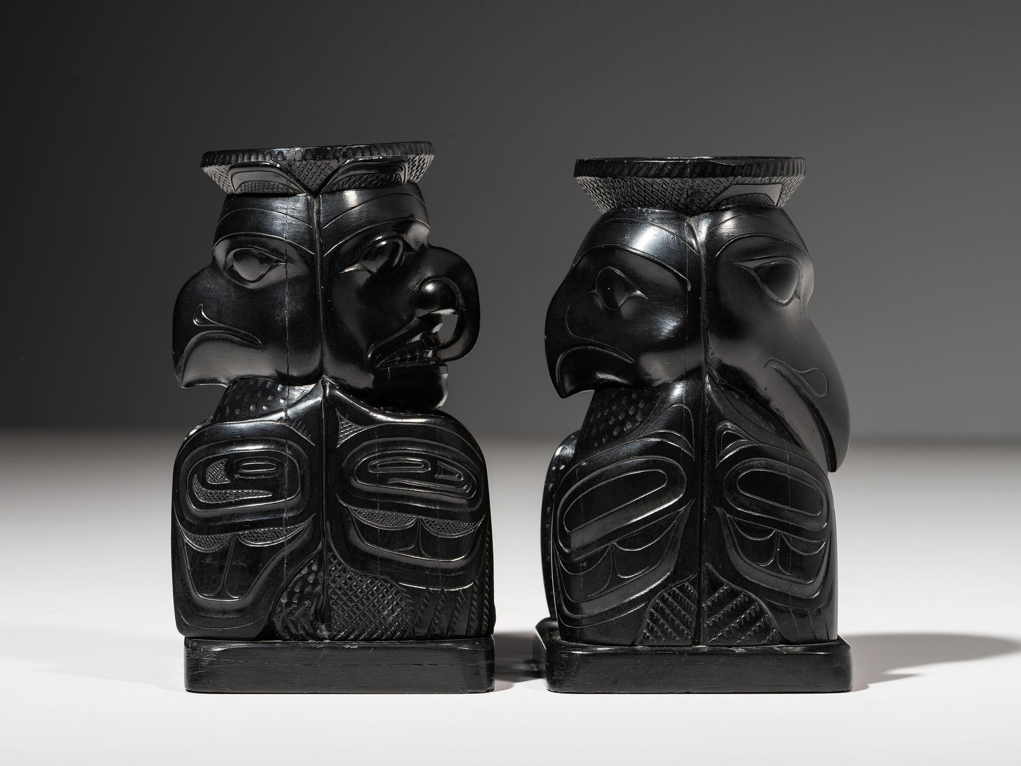 Haida Argillite Candlestick Holders