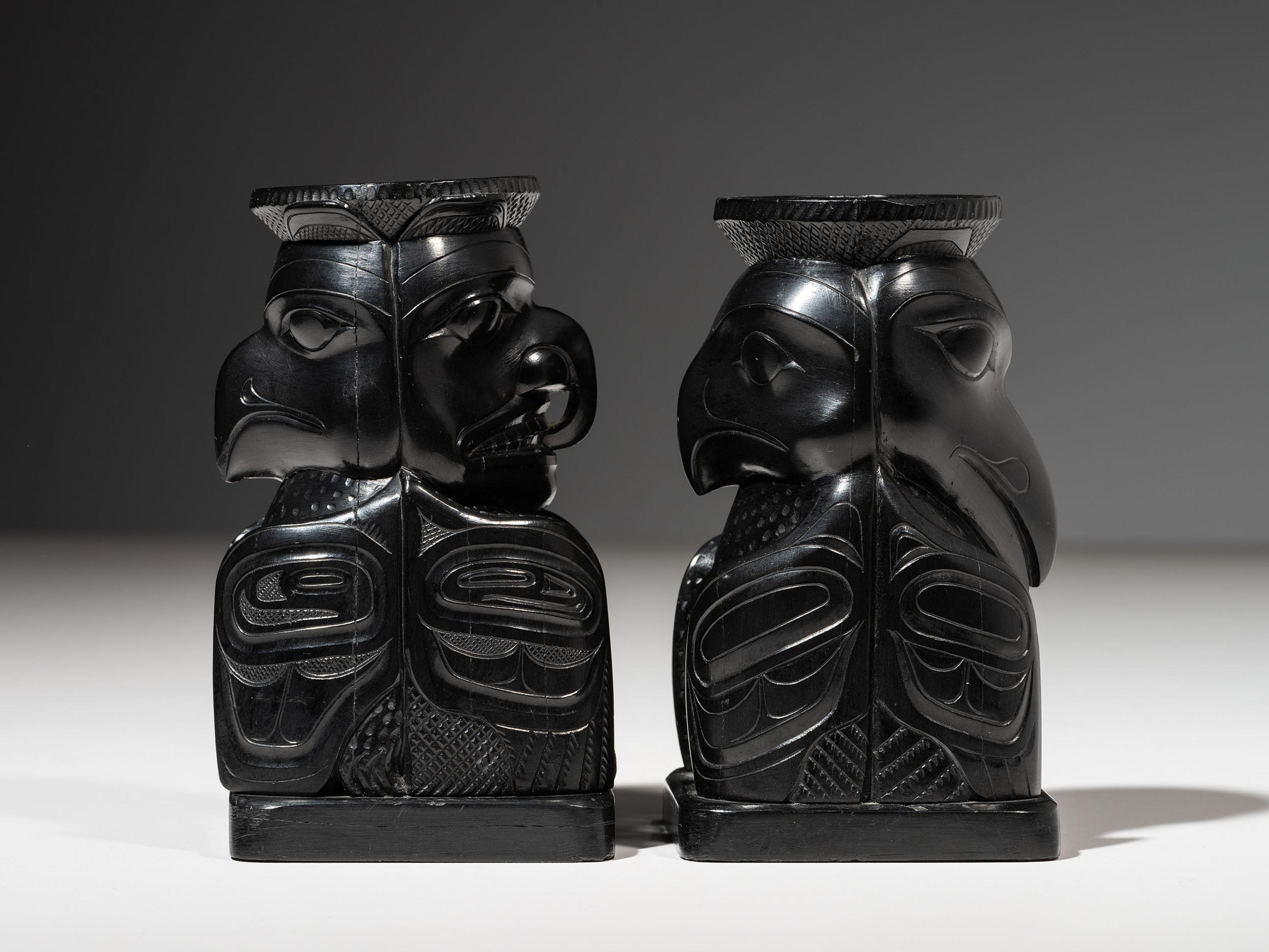 Haida Argillite Candlestick Holders