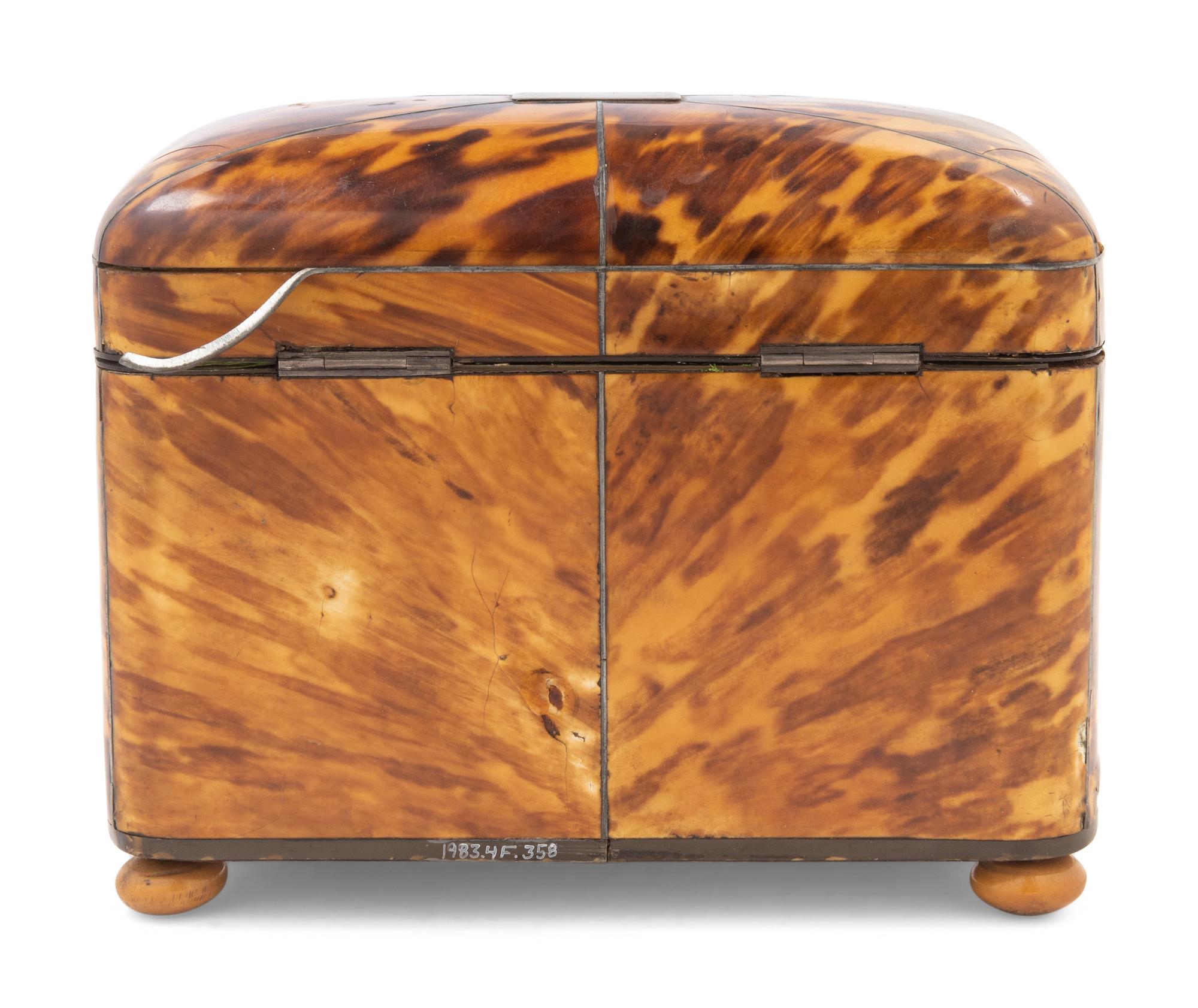 A George III Tortoiseshell Tea Caddy