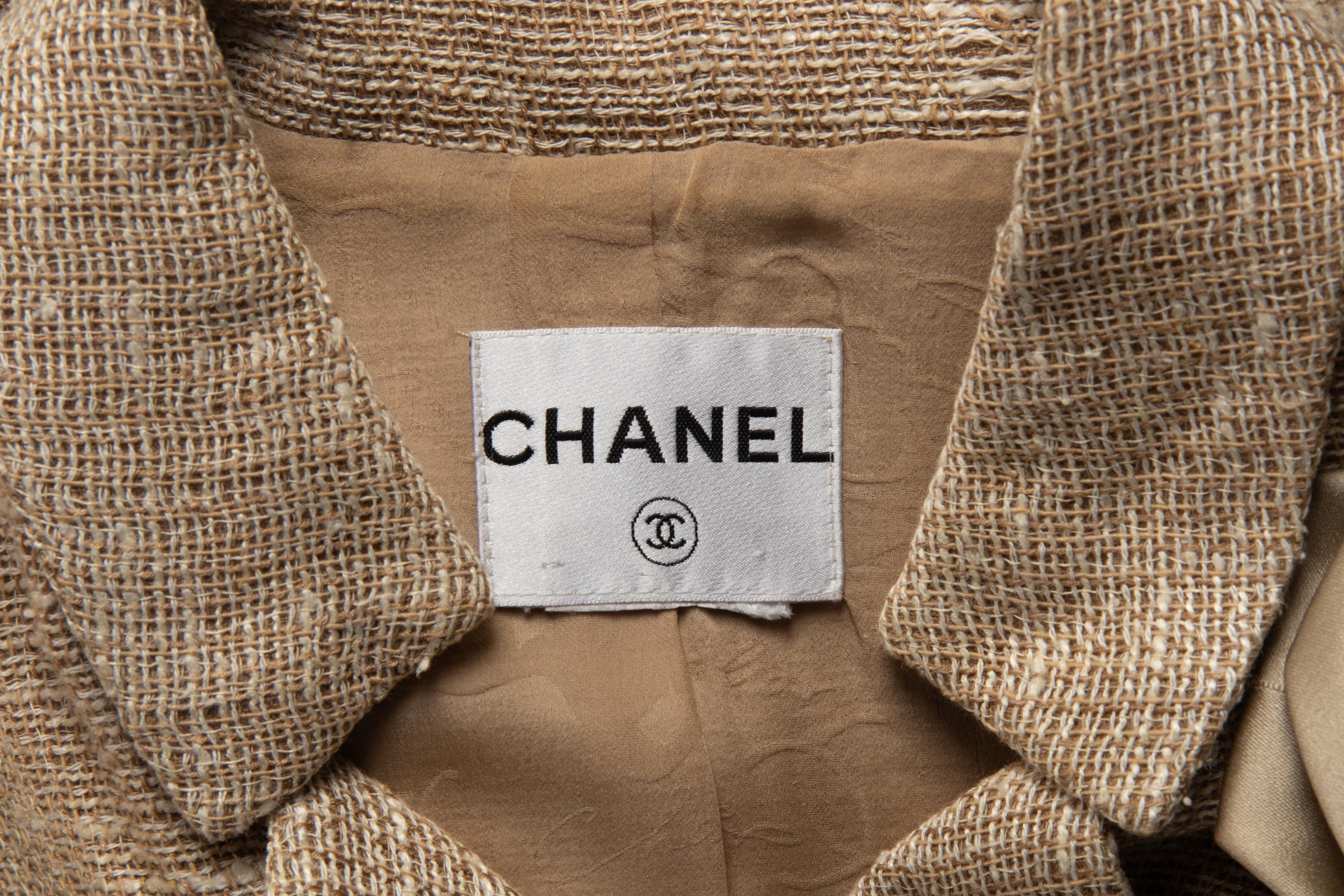 Chanel Linen Jacket with Camellia