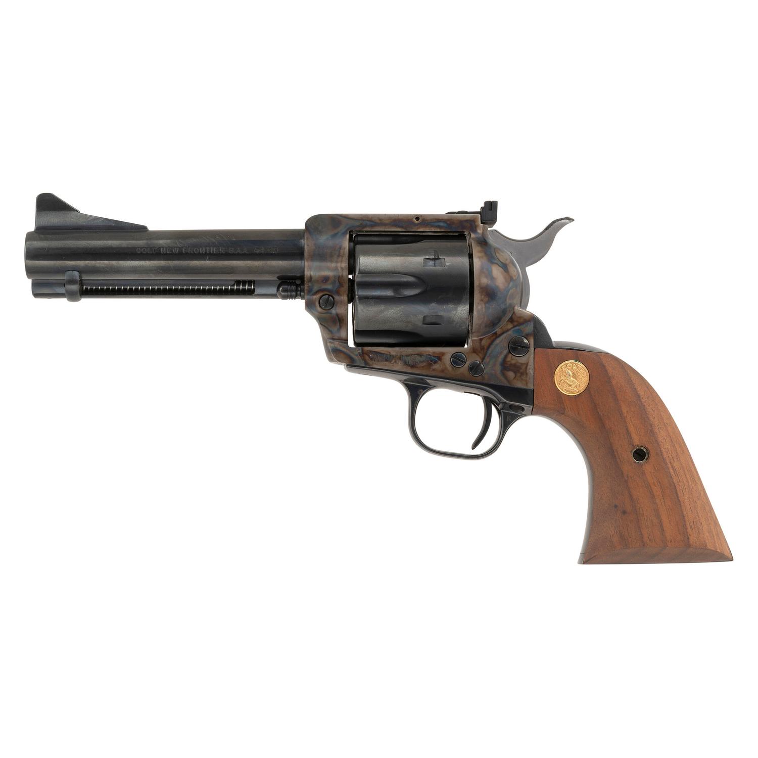 *Colt 4.75" Blued New Frontier Single Action Army Revolver in .44-40 with Original Box and Extra Grips