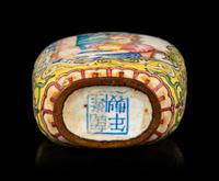 A Canton Enamel on Copper 'European Subject' Snuff Bottle