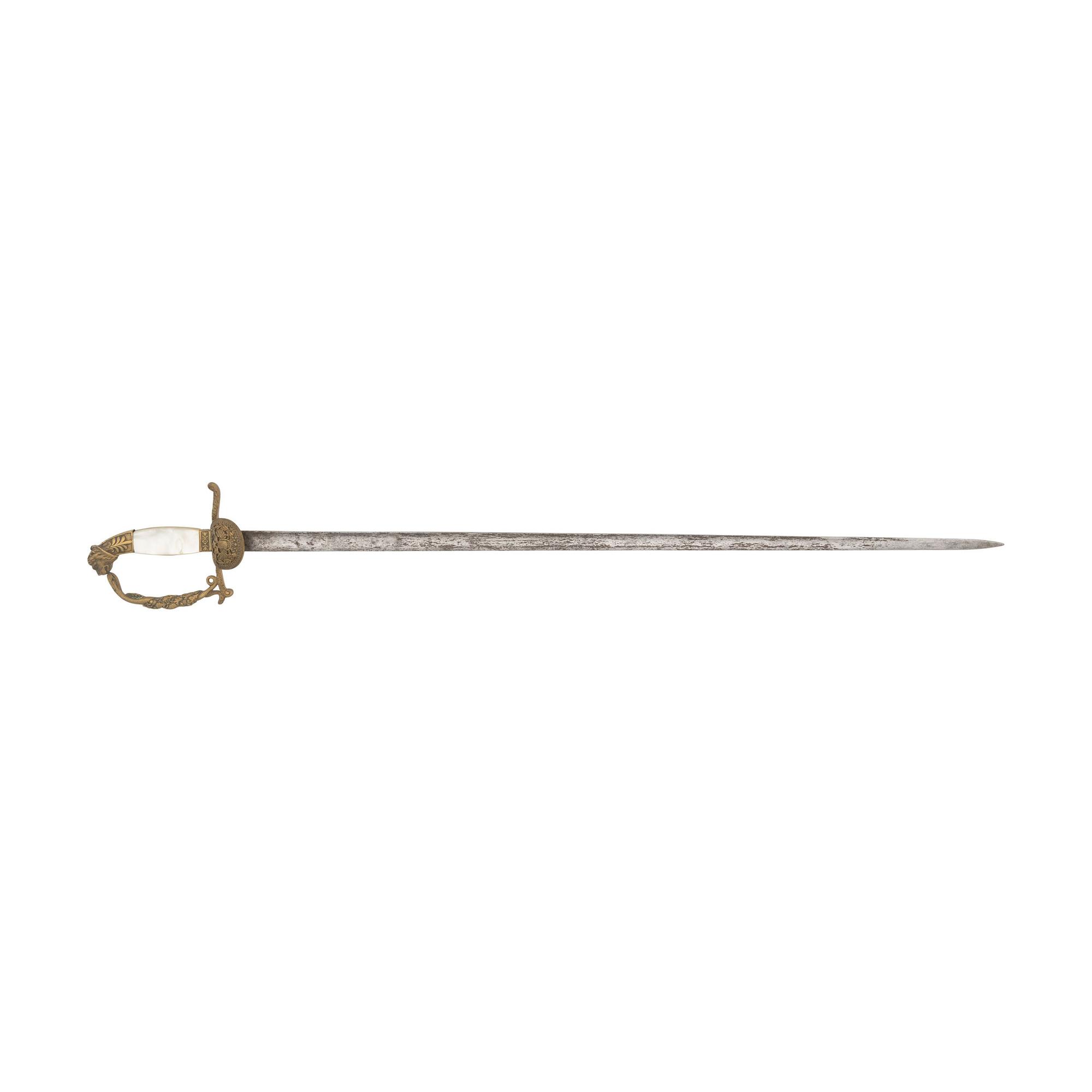 Mother of Pearl Gripped Lion's Head Austrian Court Sword