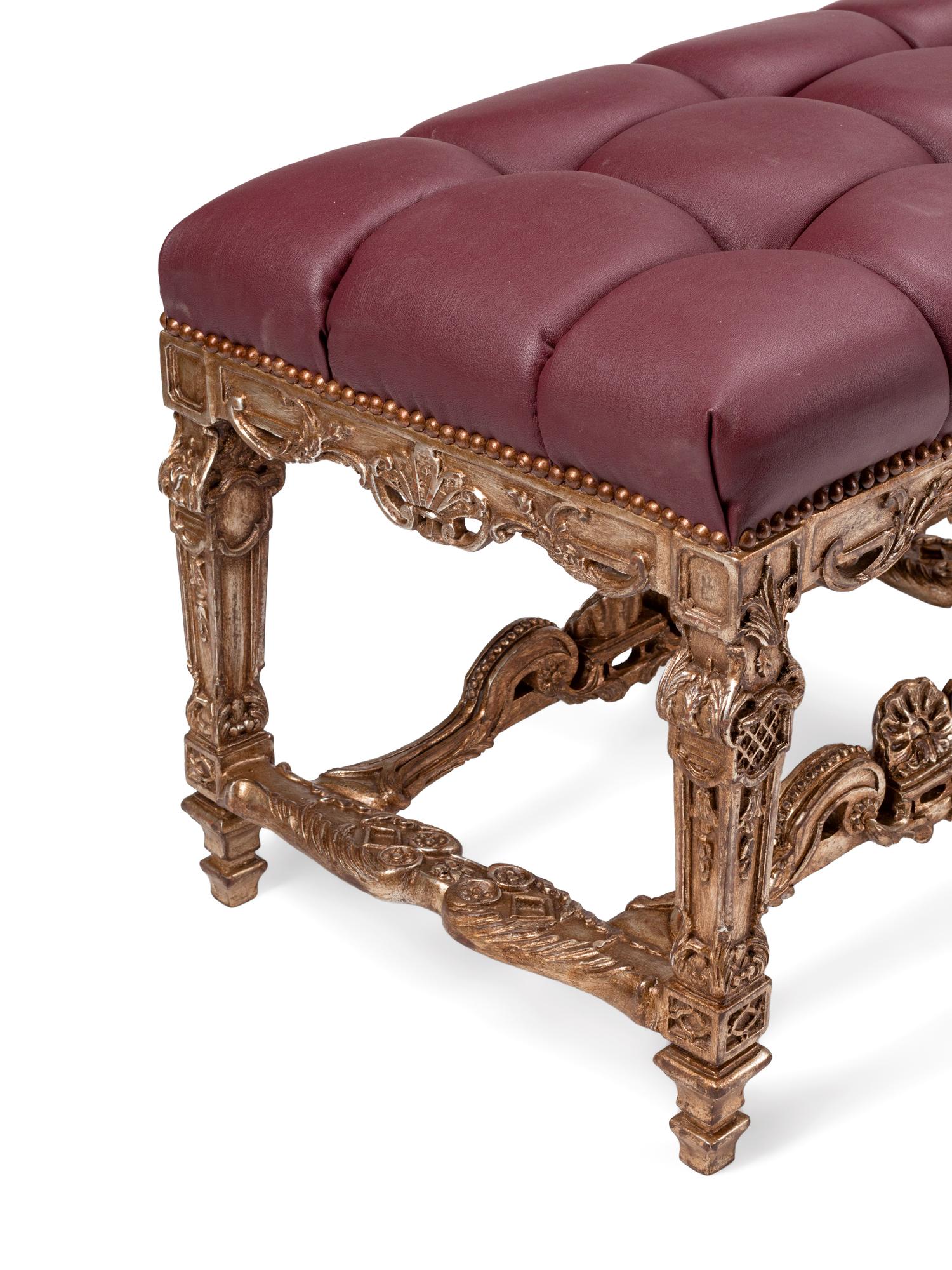 A Pair of Italian Baroque Style Silvered Wood Benches
