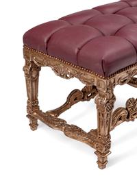 A Pair of Italian Baroque Style Silvered Wood Benches